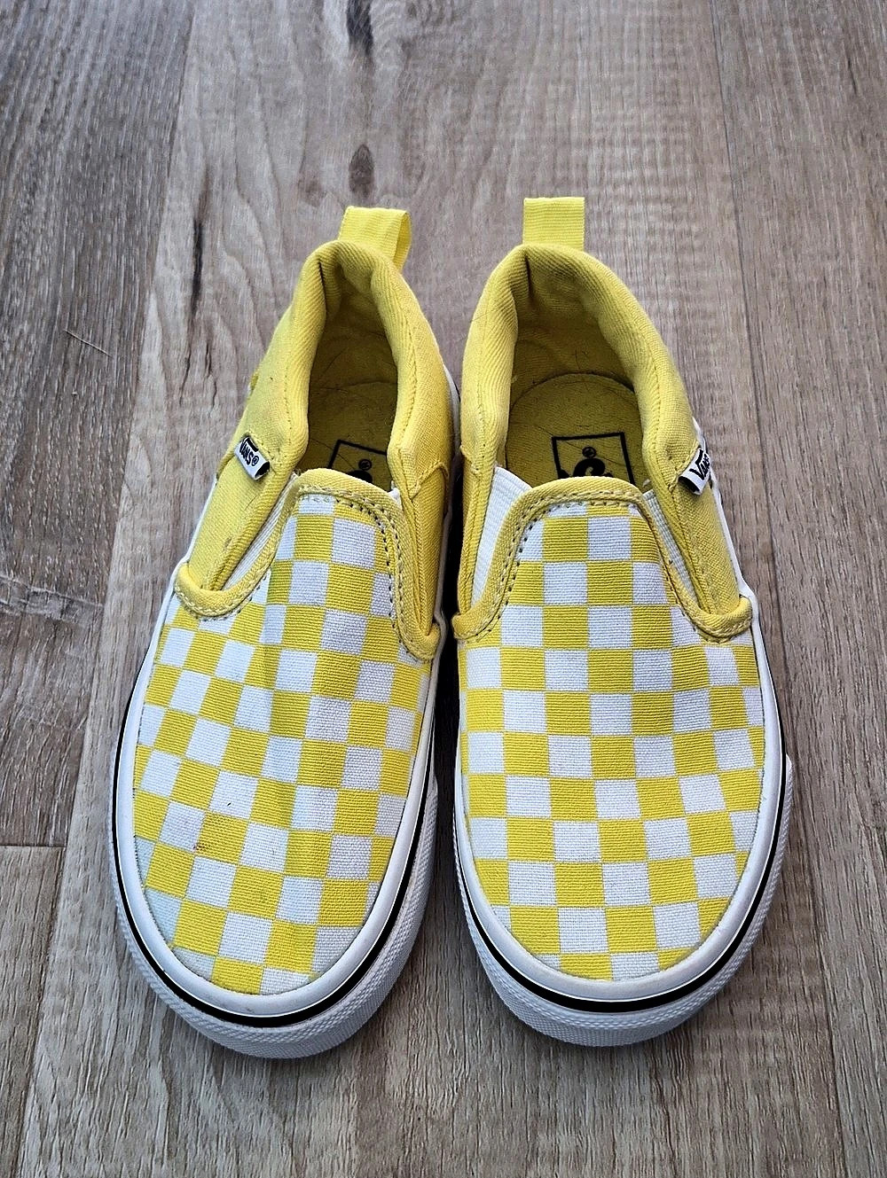 Vans Classic Slip-On Checkerboard Sneakers Yellow & White US 11